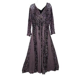 Lace Maxi Dress M Purple Witchy Fairy Whimsigoth Gypsy Romantic 90s Y2K Lola P.